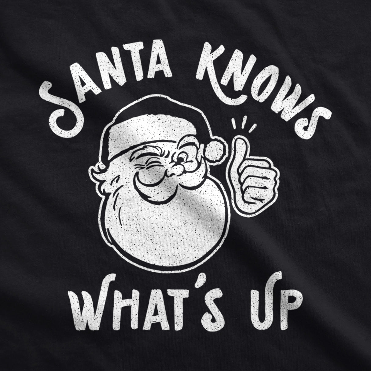 Santa Knows Whats Up Unisex Hoodie Funny Sarcastic Christmas Santa Graphic Novelty Hooded Sweatshirt