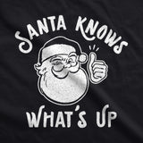 Santa Knows Whats Up Unisex Hoodie Funny Sarcastic Christmas Santa Graphic Novelty Hooded Sweatshirt