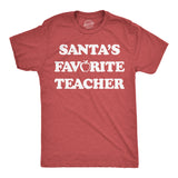 Mens Funny T Shirts Santas Favorite Teacher Sarcastic Christmas Graphic Novelty Tee for Men