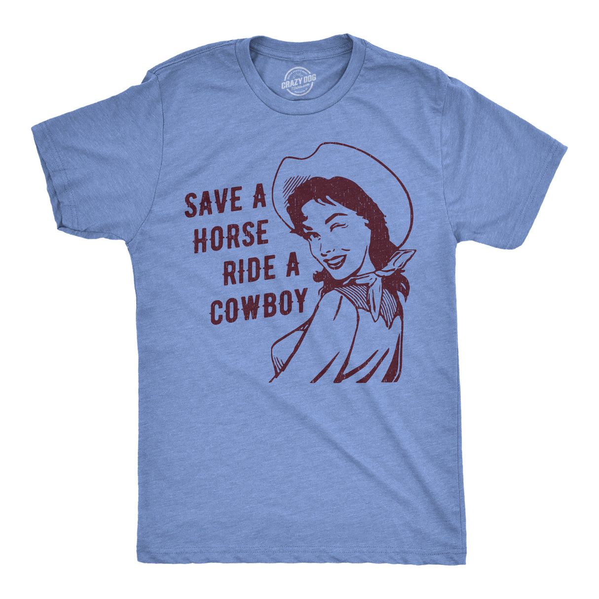 Mens Funny T Shirts Save A Horse Ride A Cowboy Graphic Tee for Men