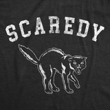 Womens Funny T Shirts Scaredy Cat Sarcastic Halloween Graphic Novelty Tee For Ladies