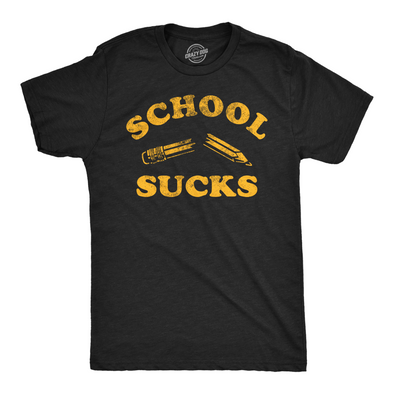 Mens Funny T Shirts School Sucks Sarcastic Graphic Tee For Men