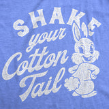 Womens Funny T Shirts Shake Your Cotton Tail Easter Bunny Graphic Tee For Ladies