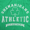 Mens Tee Shenanigans Athletic Department Funny St Patricks Day Graphic T Shirt