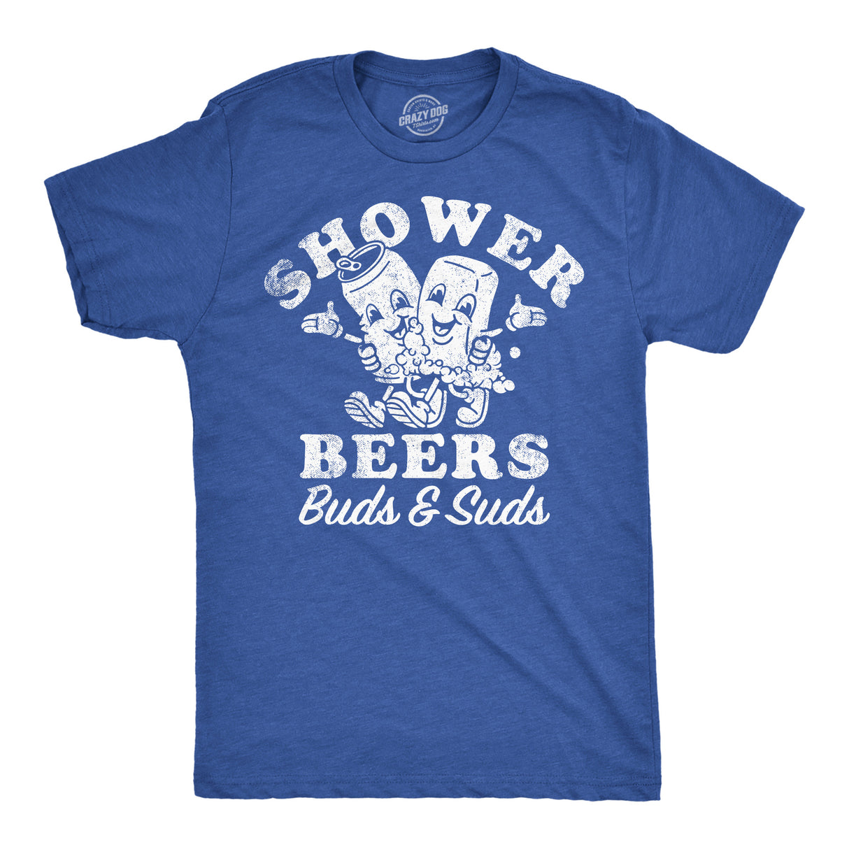 Mens Funny T Shirts Shower Beers Buds And Suds Sarcastic Drinking Graphic Tee For Men