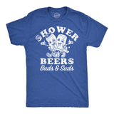 Mens Funny T Shirts Shower Beers Buds And Suds Sarcastic Drinking Graphic Tee For Men