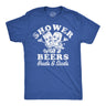 Mens Funny T Shirts Shower Beers Buds And Suds Sarcastic Drinking Graphic Tee For Men