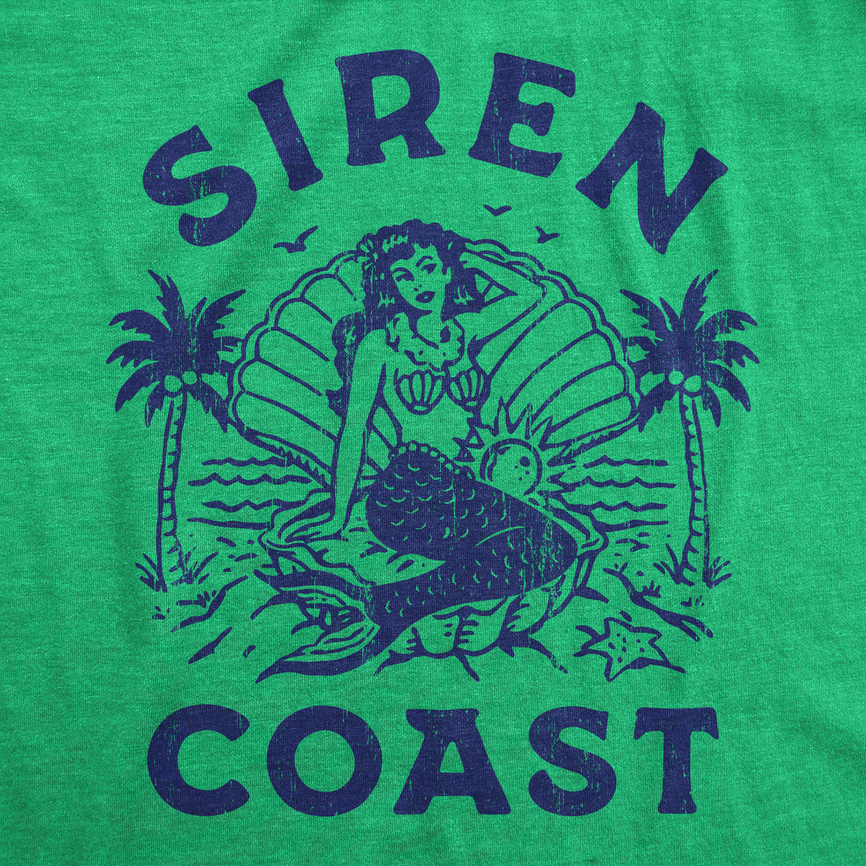 Womens Siren Coast T Shirt Funny Tropical Mermaid Beach Lovers Tee For Ladies