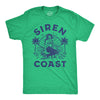 Mens Siren Coast T Shirt Funny Tropical Mermaid Beach Lovers Tee For Guys