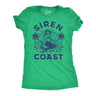 Womens Siren Coast T Shirt Funny Tropical Mermaid Beach Lovers Tee For Ladies