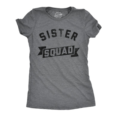 Womens Funny T Shirts Sister Squad Family Graphic Tee For Ladies