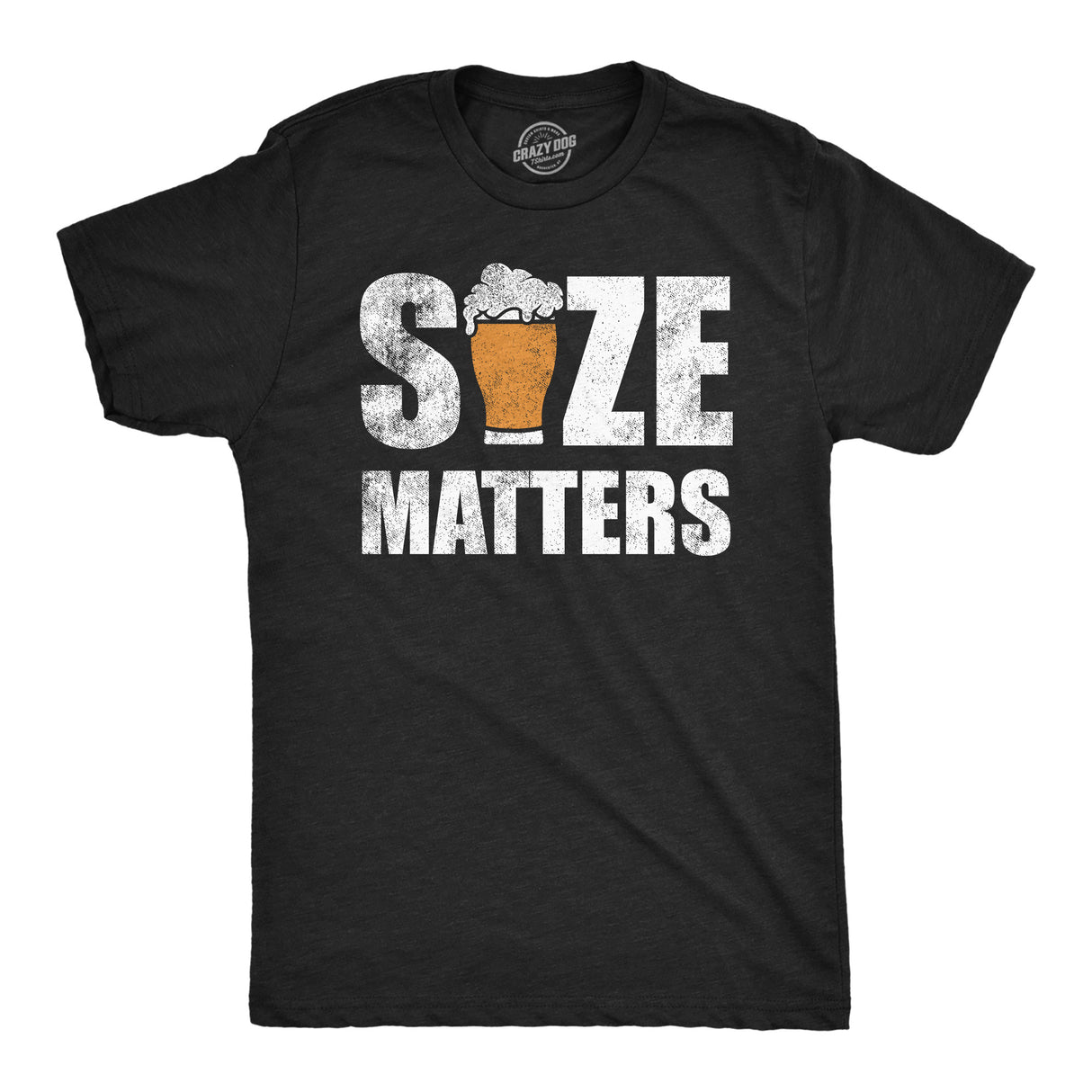 Mens Size Matters Funny T Shirt Sarcastic Beer Drinking Graphic Tee