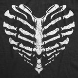 Mens Skeleton Ribcage Heart Funny T Shirt Spooky Novelty Tee For Men