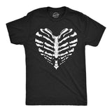 Mens Skeleton Ribcage Heart Funny T Shirt Spooky Novelty Tee For Men