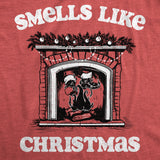 Mens Funny T Shirts Smells Like Christmas Sarcastic Santa Claus Graphic Novelty Tee for Men