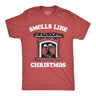 Mens Funny T Shirts Smells Like Christmas Sarcastic Santa Claus Graphic Novelty Tee for Men
