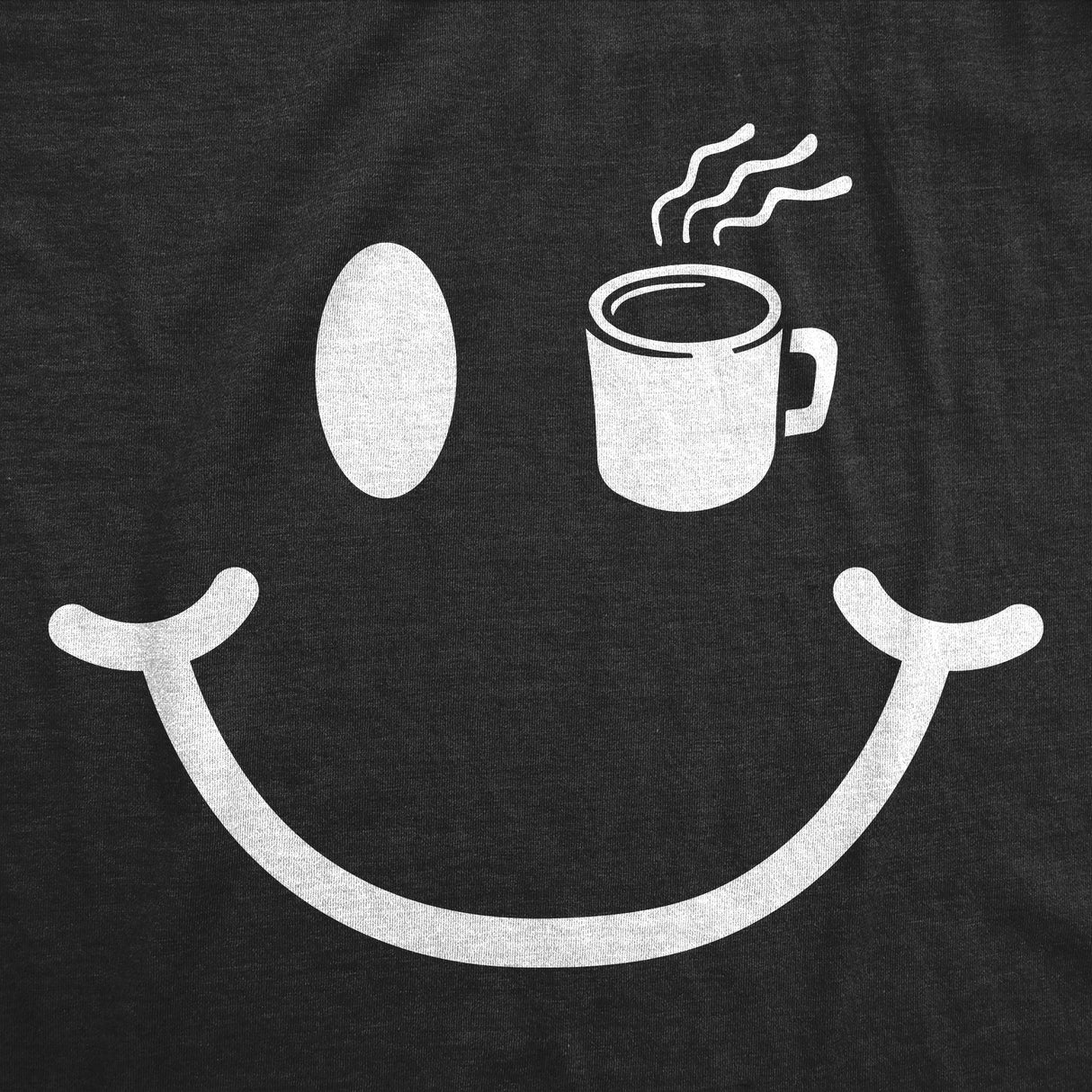 Mens Coffee Cup Smiling Face Funny T Shirt Caffeine Graphic Tee For Men