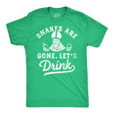Mens Funny T Shirts Snakes Are Gone Lets Drink St Patricks Day Drinking Tee