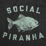 Mens Funny T Shirts Social Piranha Sarcastic Fish Graphic4 Tee For Men