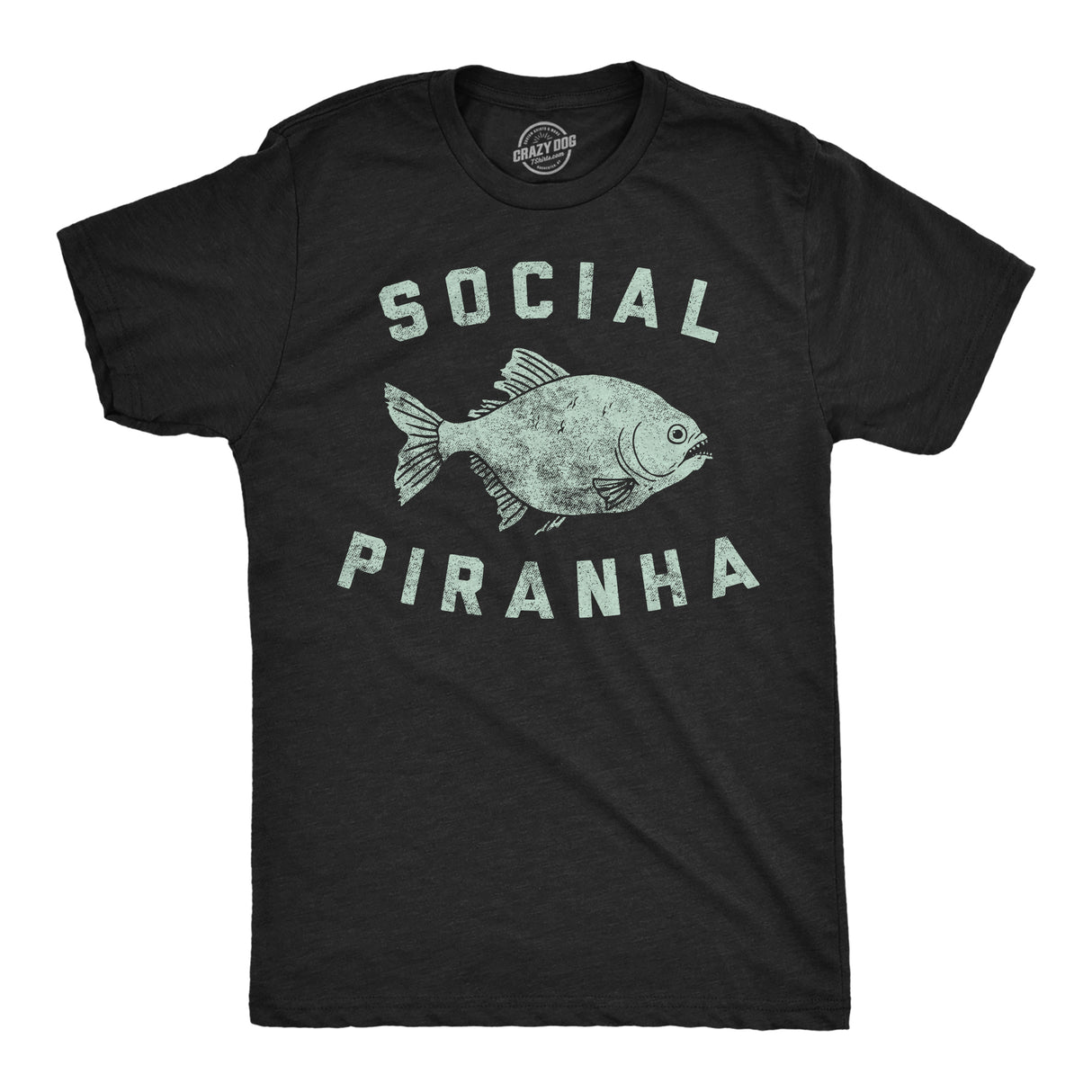 Mens Funny T Shirts Social Piranha Sarcastic Fish Graphic4 Tee For Men