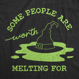 Womens Some People are Worth Melting For T Shirt Funny Halloween Shirt Witchy Tee for Ladies