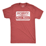 Mens Funny T Shirts Sorry I Forgot Your Name Sarcastic Graphic Novelty Tee for Men