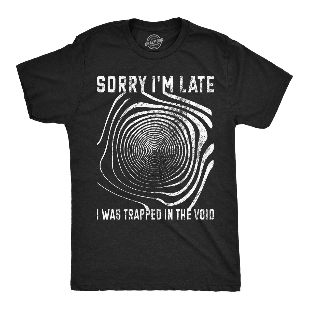 Mens Sorry I'm late I was Trapped in the Void T Shirt Funny Halloween Tee Optical Illusion Shirt for Guys