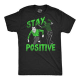 Mens Funny T Shirts Stay Positive Zombie Sarcastic Halloween Graphic Novelty Tee For Men