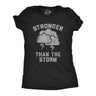 Womens Funny T Shirts Stronger Than The Storm Sarcastic Thunderstorm Weather Graphic Tee for Ladies