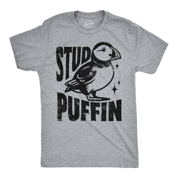 Mens Funny T Shirts Stud Puffin Sarcastic Graphic Tee For Men