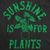 Womens Funny T Shirts Sunshine Is For Plants Sarcastic Botany Graphic Tee For Ladies