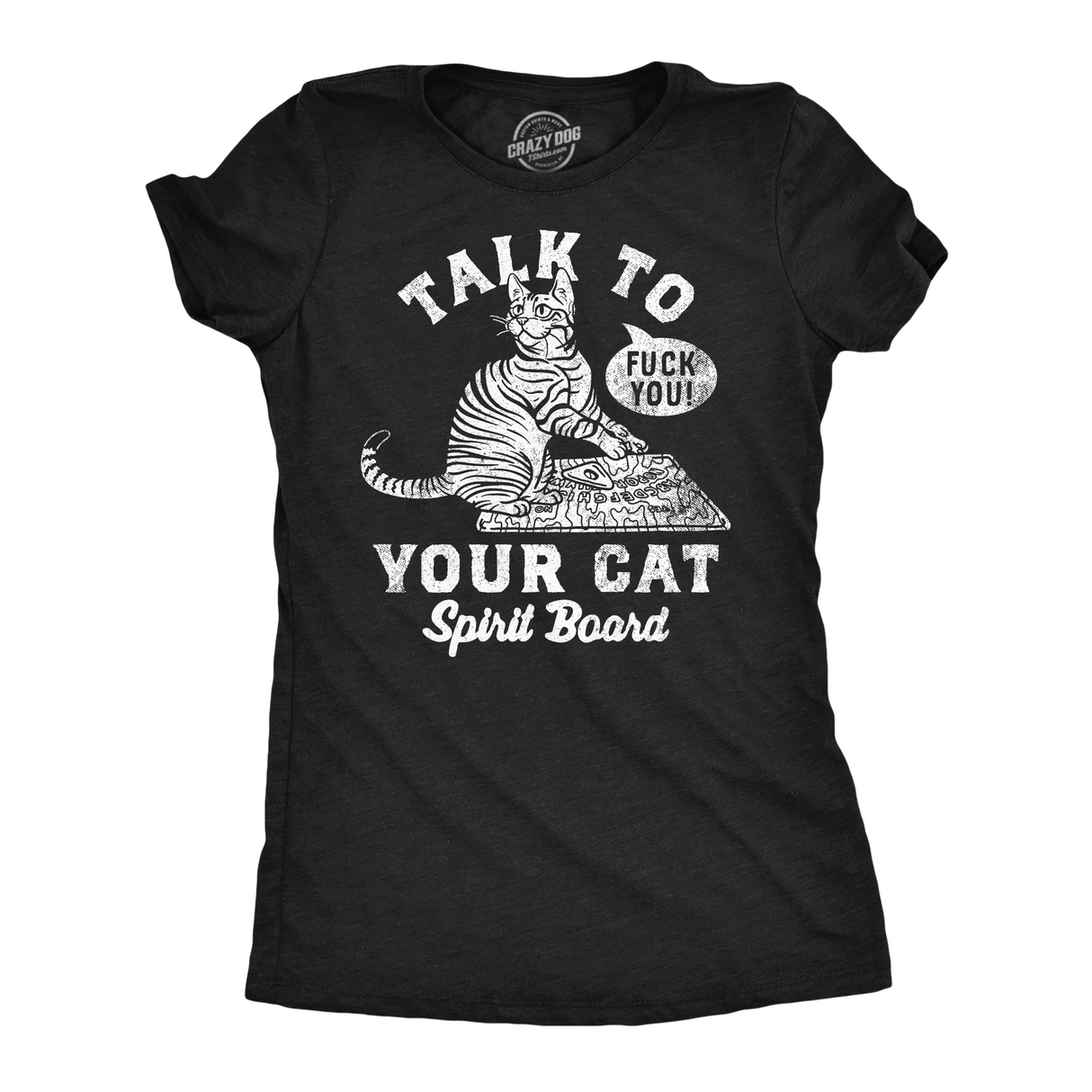 Womens Funny T Shirts Talk to Your Cat Spirit Board Sarcastic Kitten Graphic Tee for Ladies