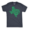 Mens Texas State Clover T Shirt Funny St Pattys Day Parade Four Leaf Shamrock Tee For Guys