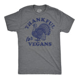 Mens Funny T Shirts Thankful For Vegans Sarcastic Thanksgiving Turkey Graphic Tee For Men