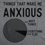 Mens Funny T Shirts Things That Make Me Anxious Sarcastic Pie Graph Novelty Tee for Men