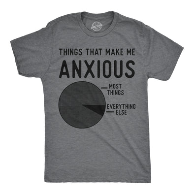 Mens Funny T Shirts Things That Make Me Anxious Sarcastic Pie Graph Novelty Tee For Men