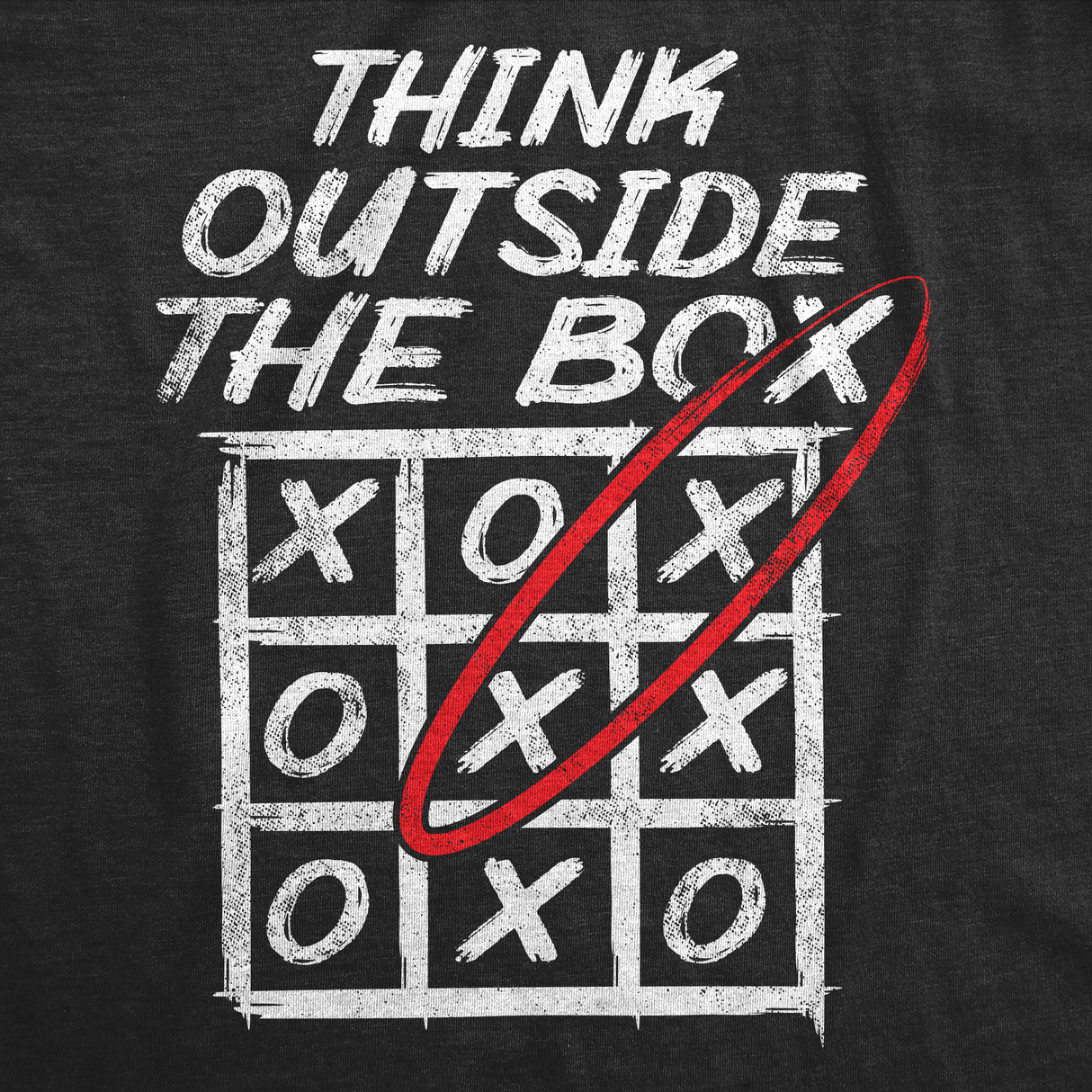 Mens Funny T Shirts Think Outside The Box Sarcastic Graphic Tee for Men