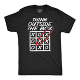 Mens Funny T Shirts Think Outside The Box Sarcastic Graphic Tee for Men