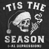 Mens Funny T Shirts Tis The Seasonal Depression Sarcastic Christmas Graphic Tee for Men