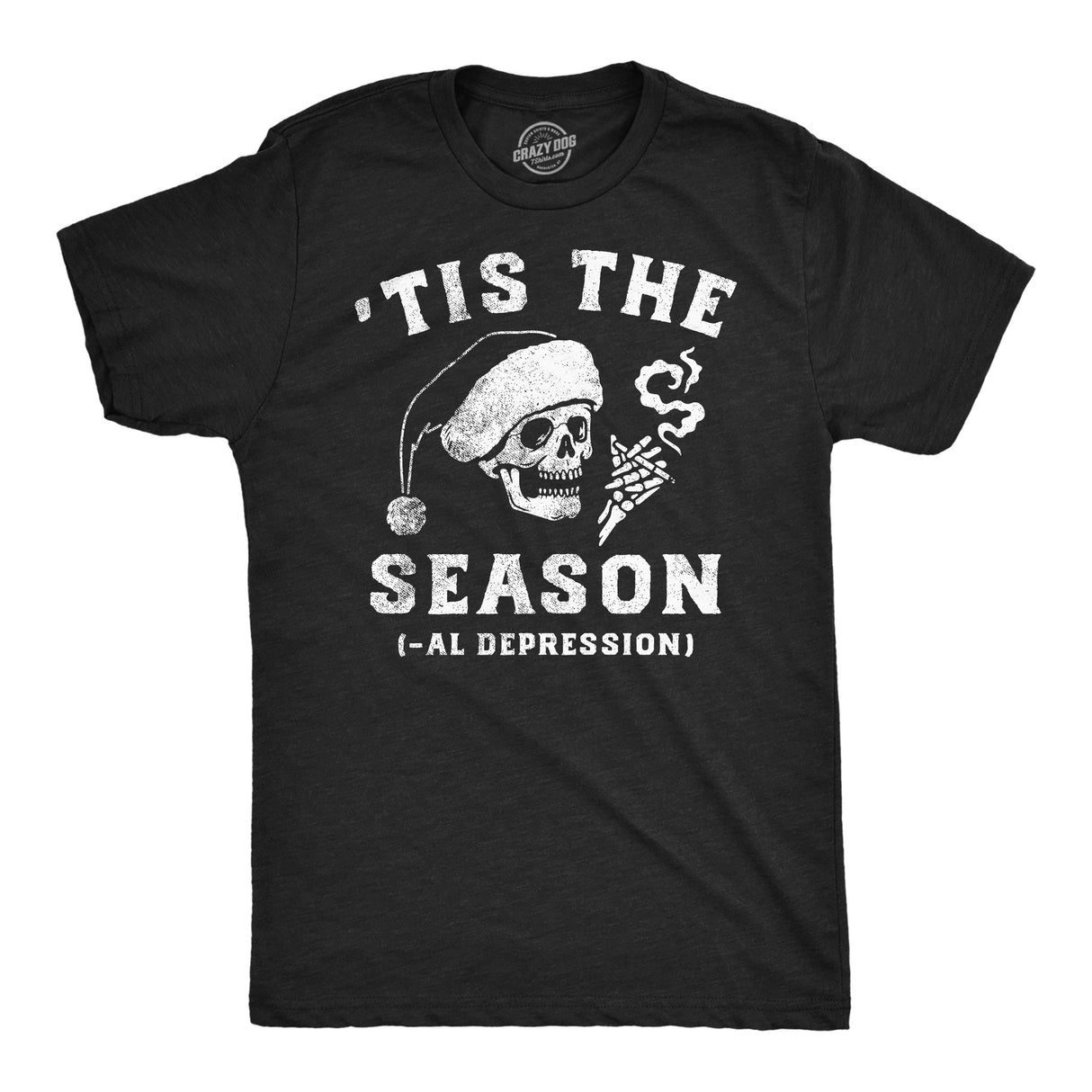 Mens Funny T Shirts Tis The Seasonal Depression Sarcastic Christmas Graphic Tee for Men