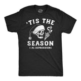 Mens Funny T Shirts Tis The Seasonal Depression Sarcastic Christmas Graphic Tee for Men
