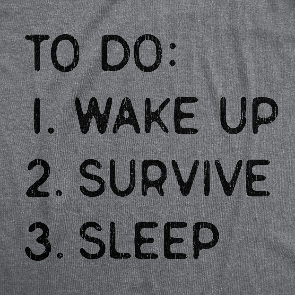 Mens Funny T Shirts to Do List Wake Up Survive Sleep Sarcastic Graphic Novelty Tee for Men