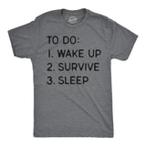 Mens Funny T Shirts to Do List Wake Up Survive Sleep Sarcastic Graphic Novelty Tee for Men