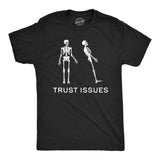 Mens Funny T Shirts Trust Issues Sarcastic Skeleton Graphic Tee for Men