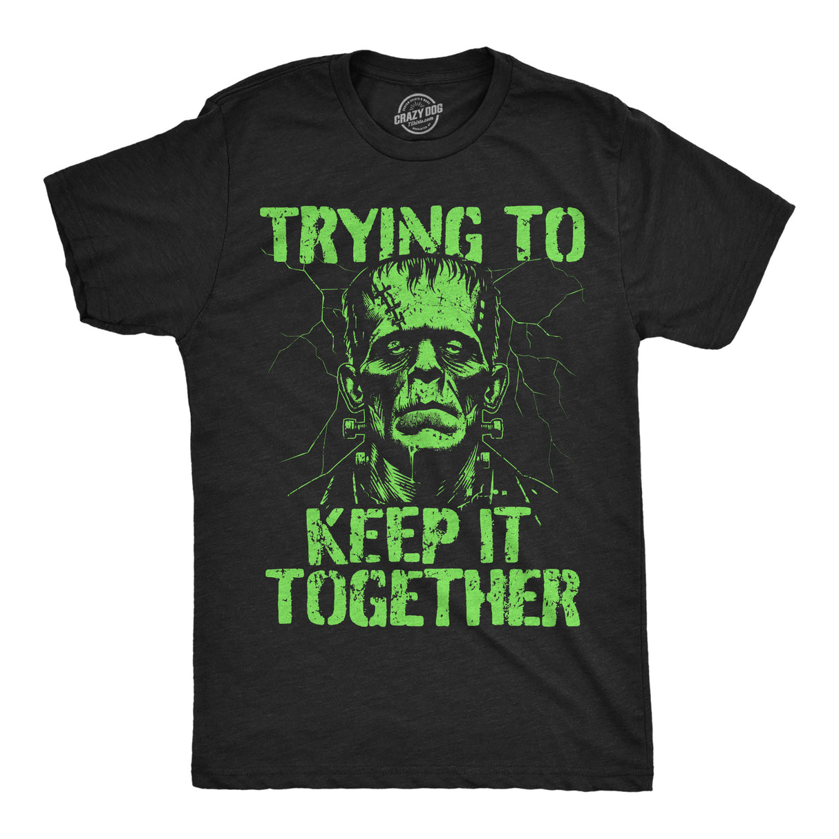 Mens Funny T Shirts Trying to Keep It Together Sarcastic Halloween Frankenstein Graphic Tee for Men