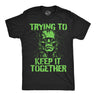 Mens Funny T Shirts Trying to Keep It Together Sarcastic Halloween Frankenstein Graphic Tee for Men