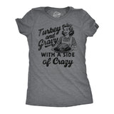 Womens Funny T Shirts Turkey And Gravy With A Side Of Crazy Sarcastic Thanksgiving Tee For Ladies