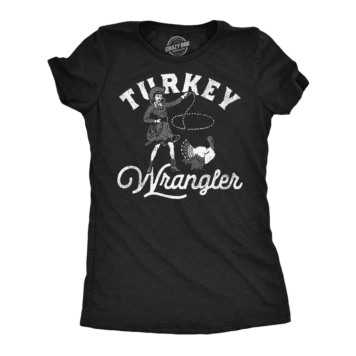 Womens Funny T Shirts Turkey Wrangler Sarcastic Thanksgiving Graphic Novelty Cowgirl Tee For Ladies