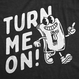 Mens Funny T Shirts Turn Me On Sarcastic Light Switch Graphic Novelty Tee for Men