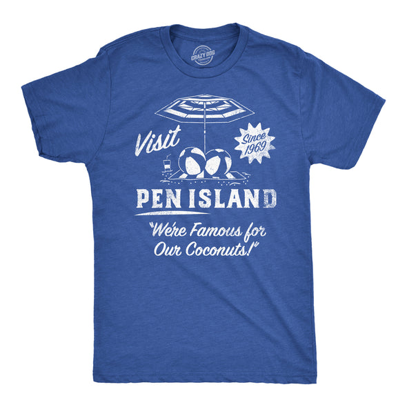 Mens Funny T Shirts Visit Pen Island Sarcastic Graphic Novelty Tee For Men